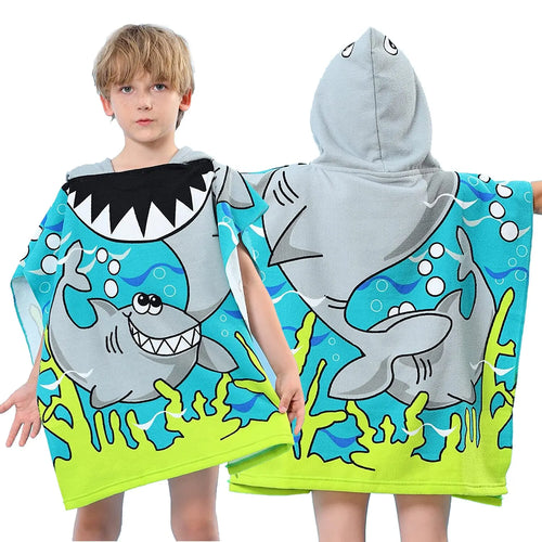 Poncho de plage et piscine pour enfant avec capuche