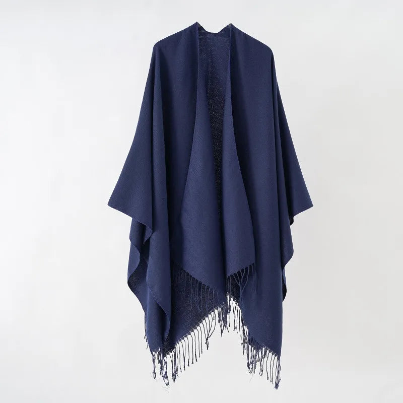 Poncho pour femme à franges boho