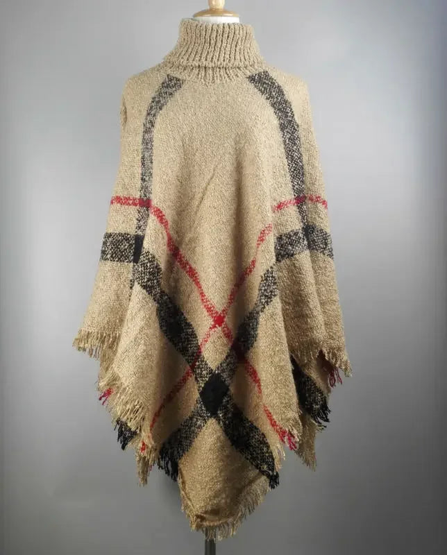 Poncho pour femme d'hiver style luxe en laine et acrylic
