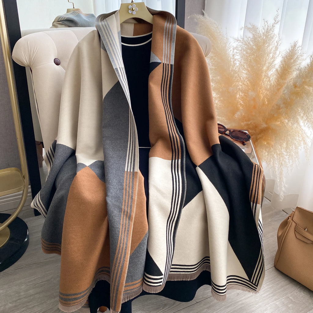 Châle femme d'hiver long chic