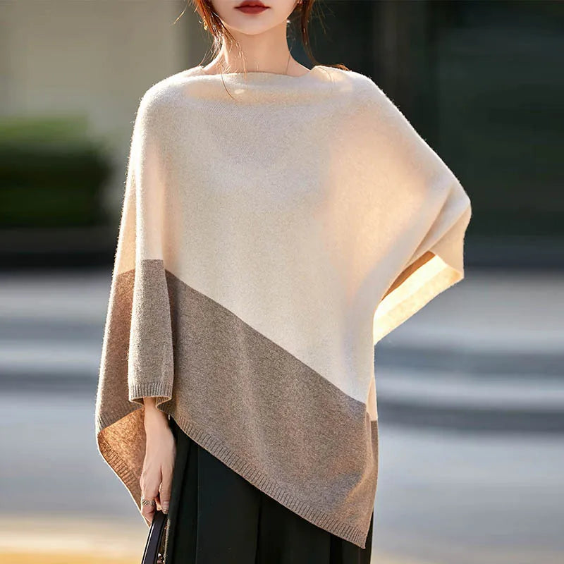 Poncho pour femme en Laine Mérinos véritable