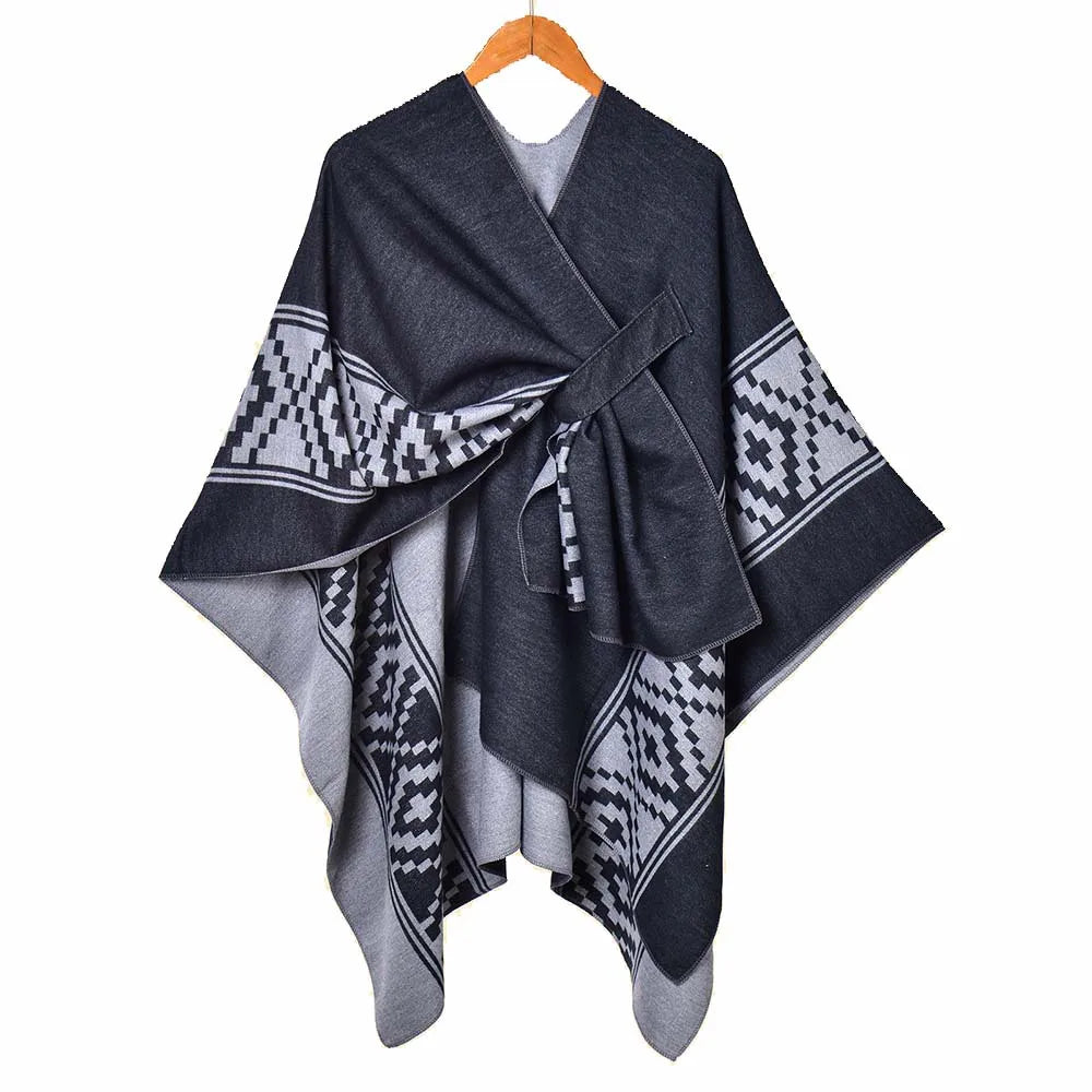 Poncho femme Bohème Long en coton et polyester