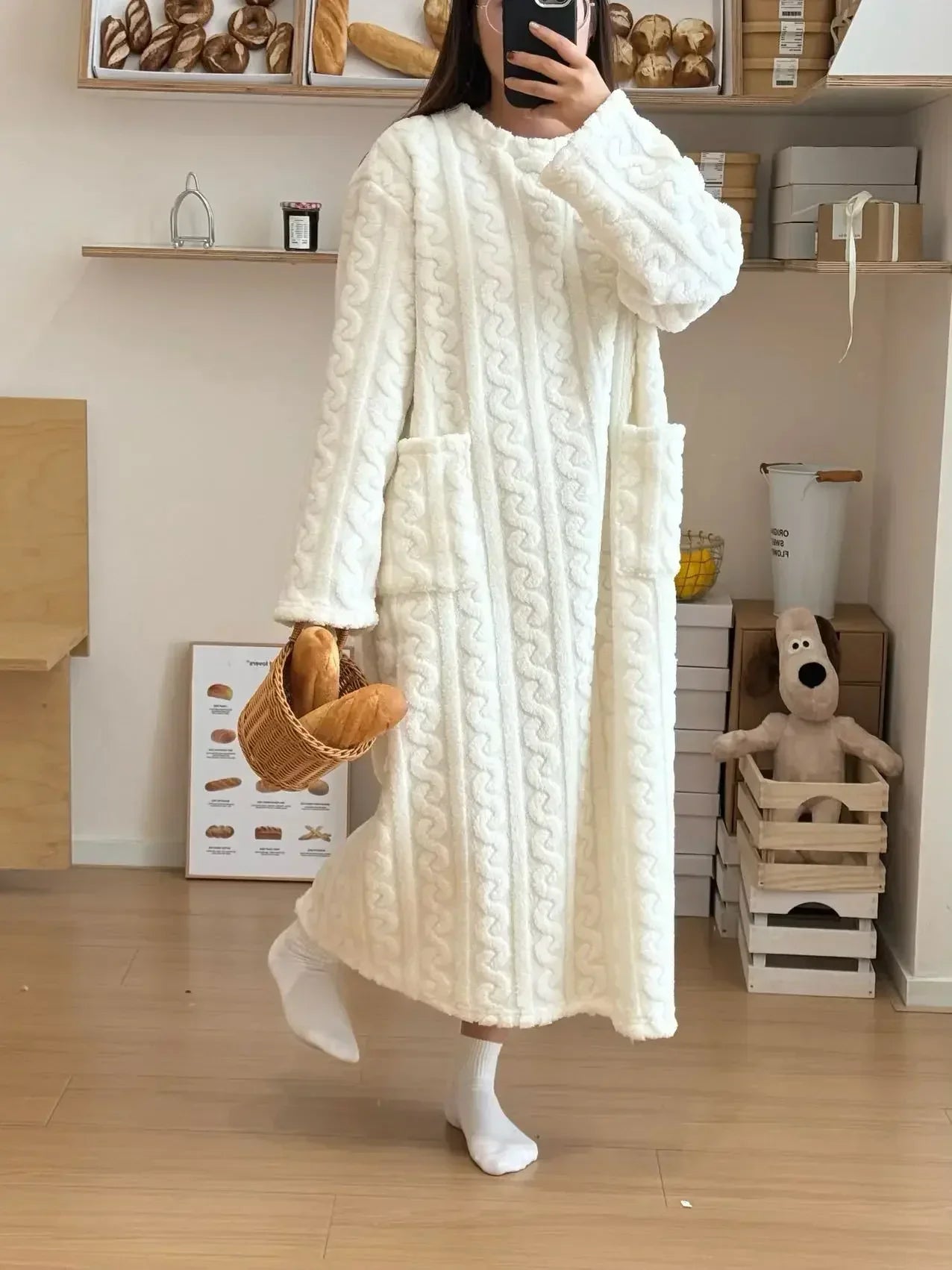 Poncho polaire chaud pour femme doux