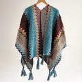 Poncho pour femme style tricot & boho