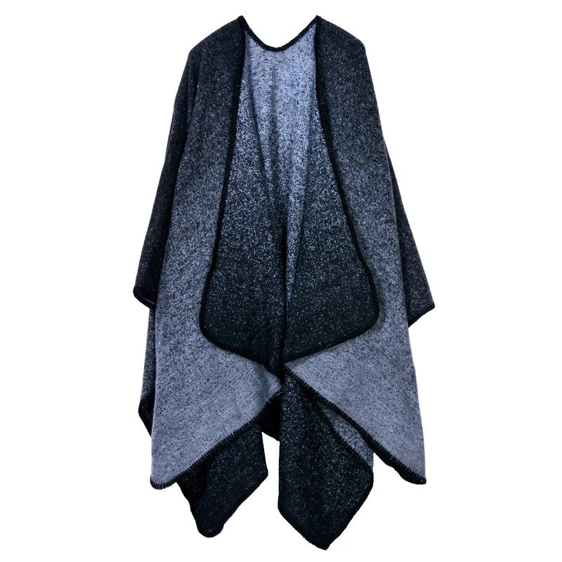 Poncho-châle femme d'hiver dégradé
