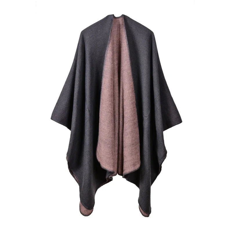 Poncho femme d'hiver uni