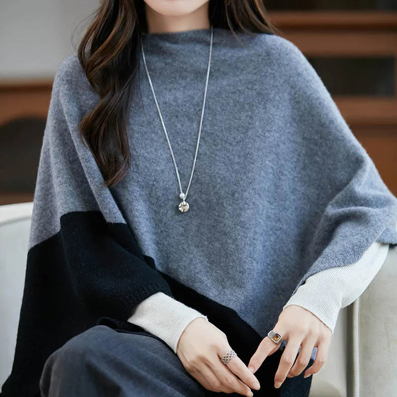 Poncho pour femme en Laine Mérinos véritable