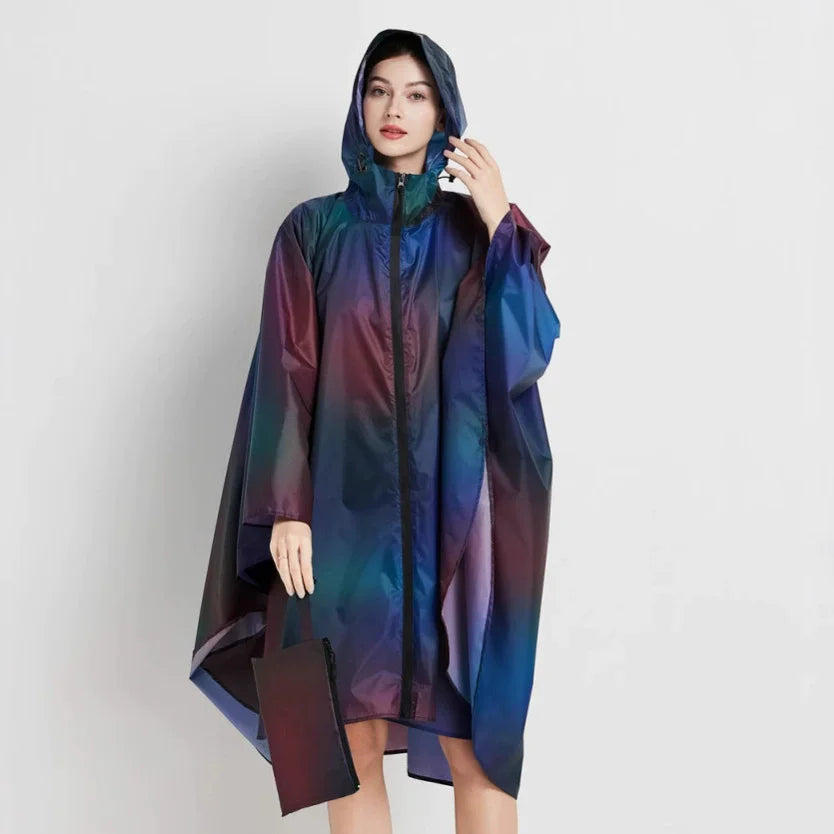 Poncho pluie bleu dégradé