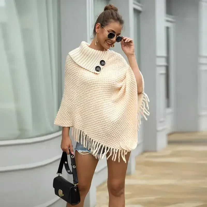 Poncho femme maillage boho