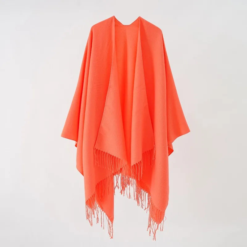 Poncho pour femme à franges boho