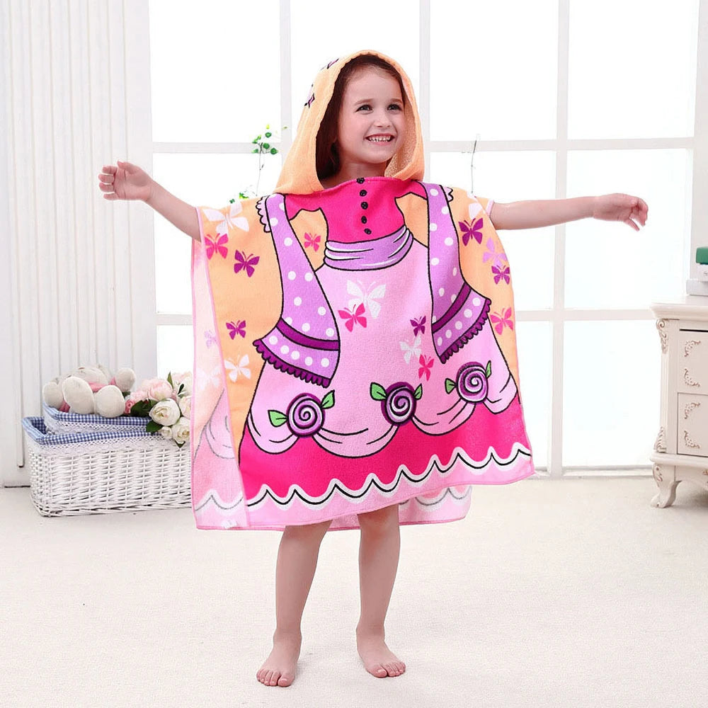Poncho serviette de plage pour enfant rigolo