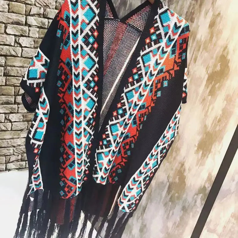 Poncho femme ethno-boho