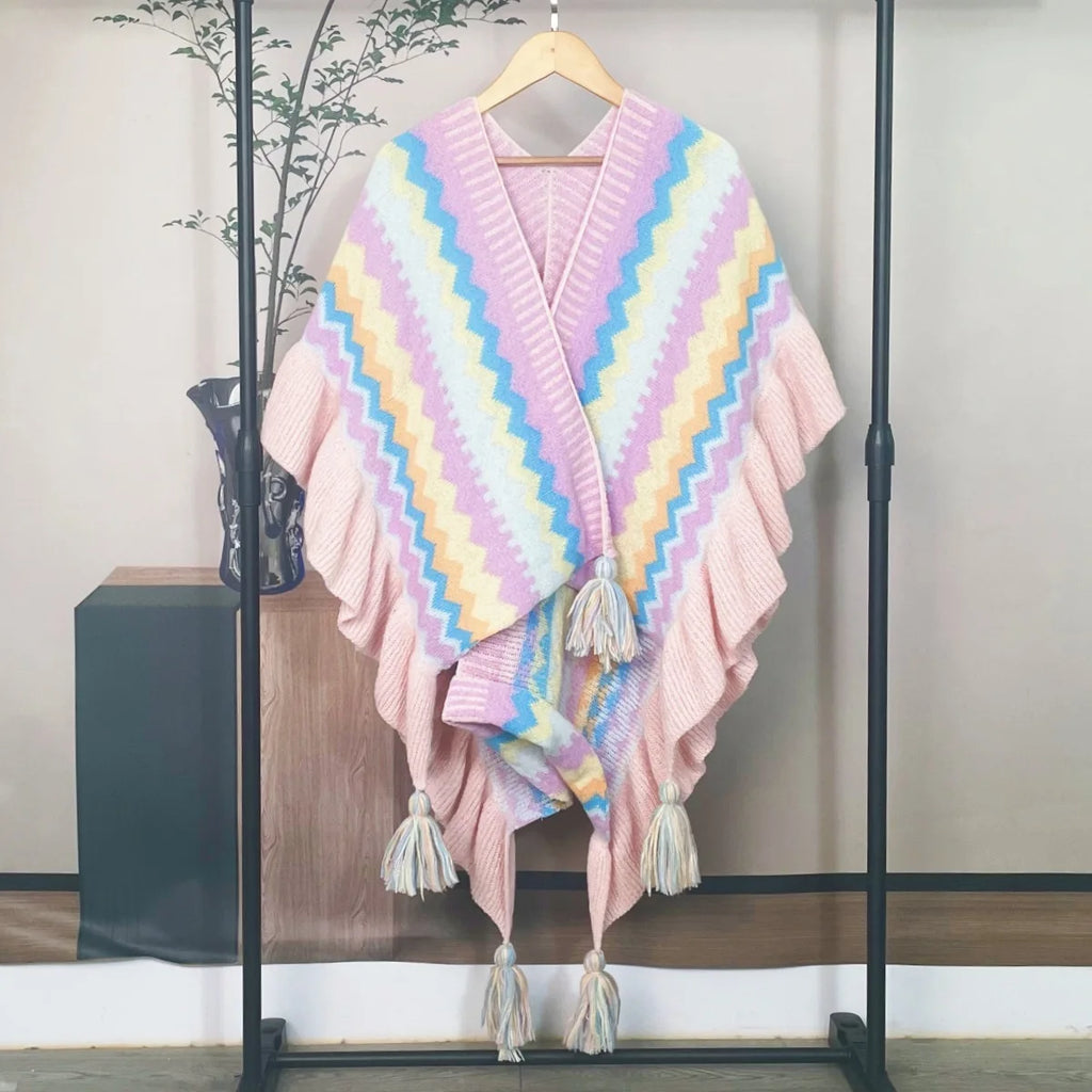 Poncho pour femme bohème old style
