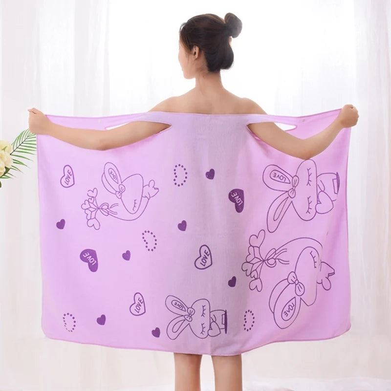 Poncho-serviette de bain pour femme