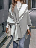 Poncho pour femme style luxueux rayé