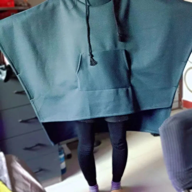 Poncho-pull avec poche centrale pour hommes