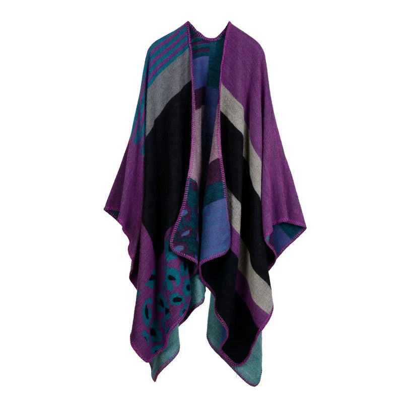 Poncho femme d'hiver animal