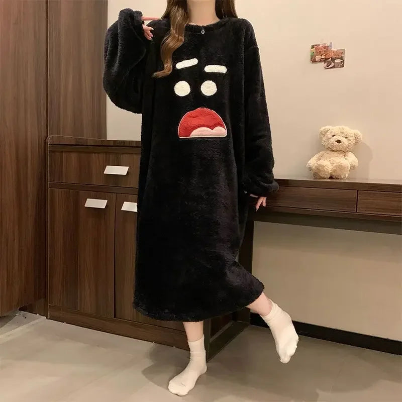 Poncho polaire noir super mignon pour femme