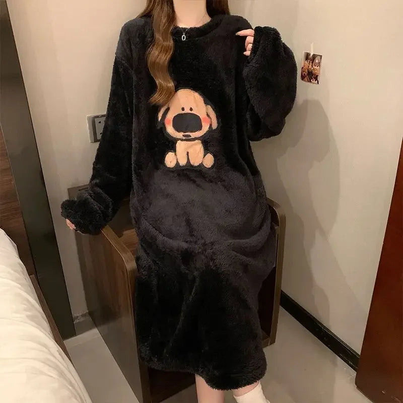 Poncho polaire noir super mignon pour femme
