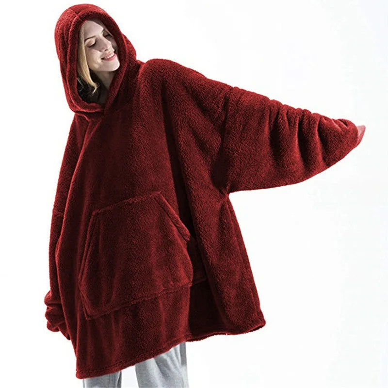 Poncho polaire réversible femme et homme