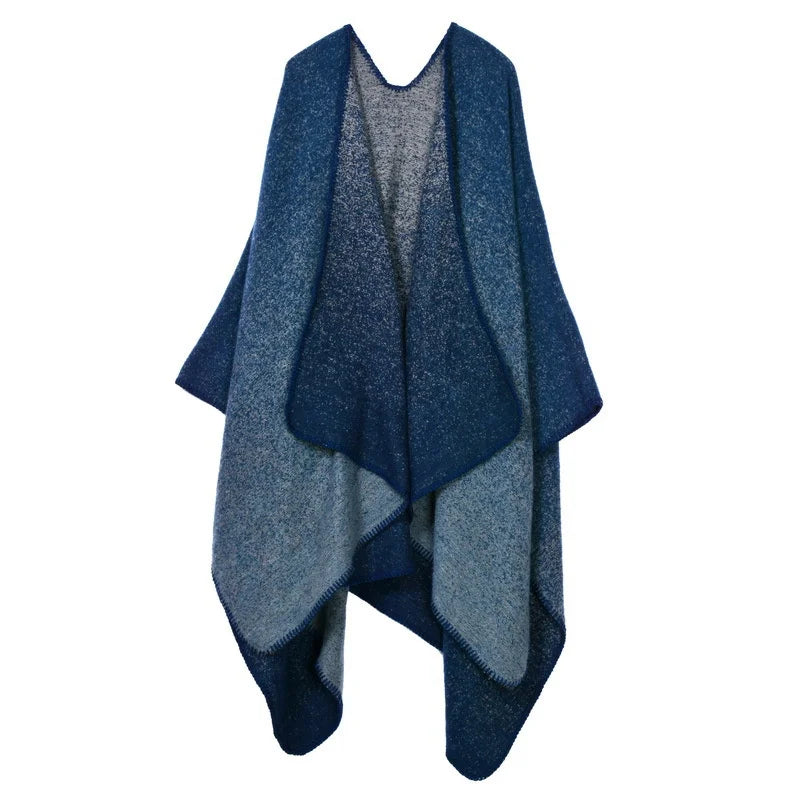 Poncho-châle femme d'hiver dégradé