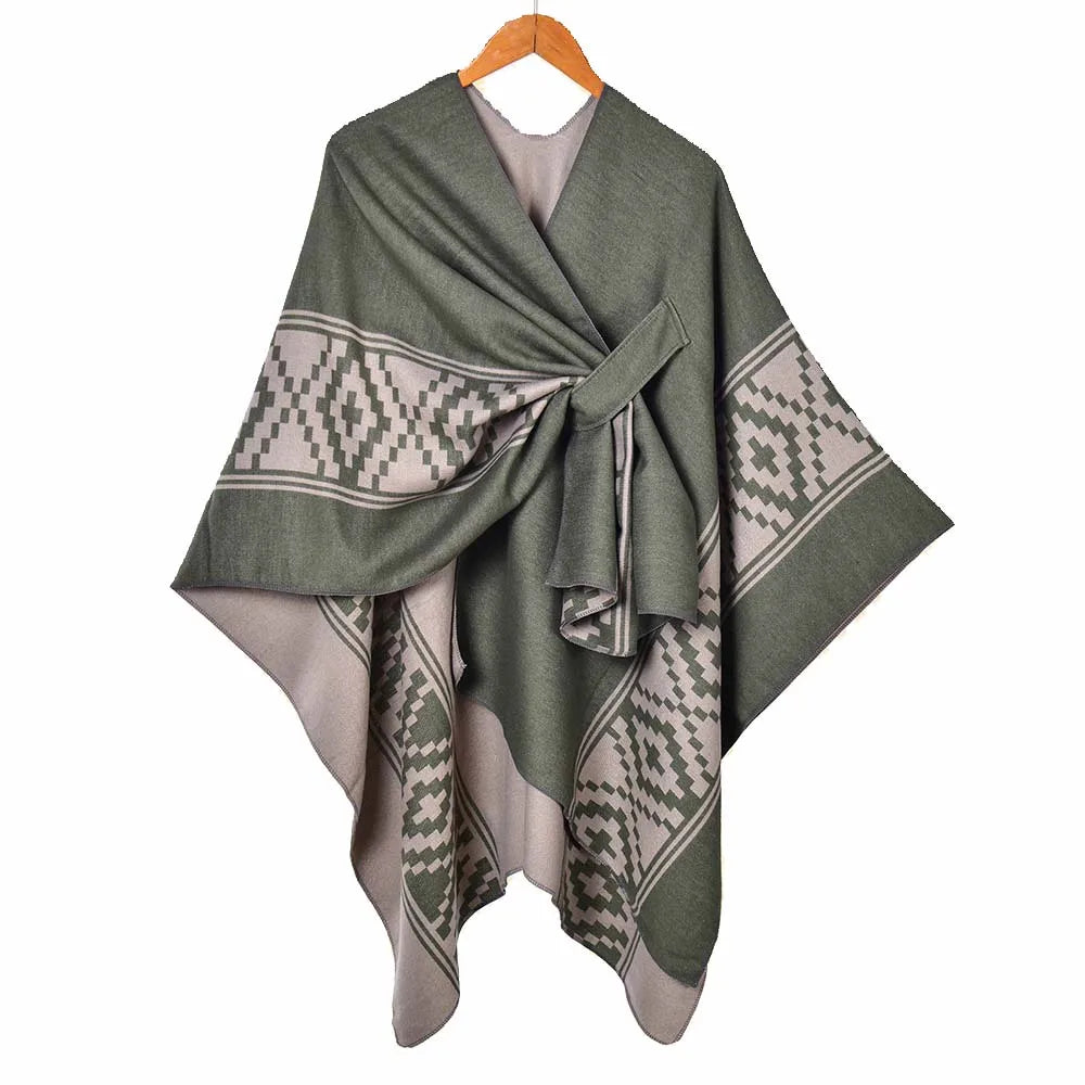 Poncho femme Bohème Long en coton et polyester
