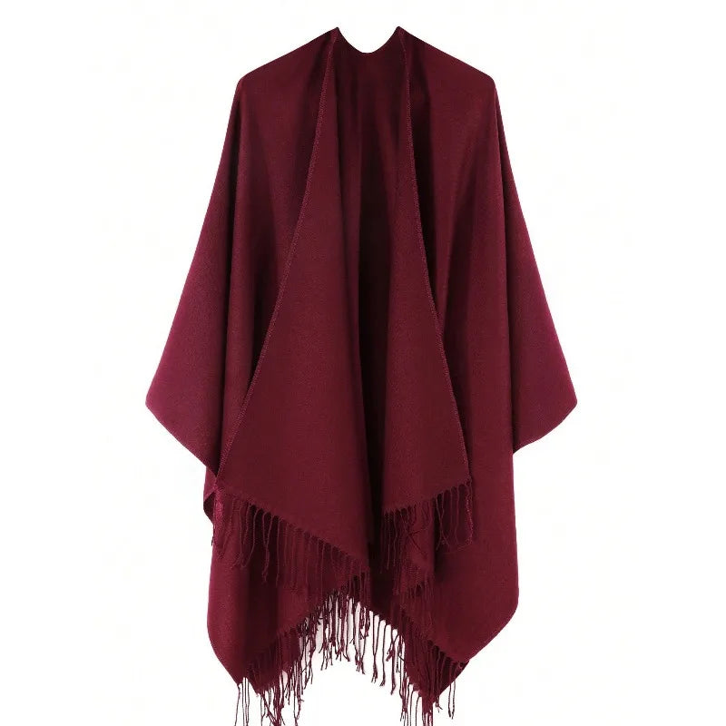 Poncho pour femme à franges boho