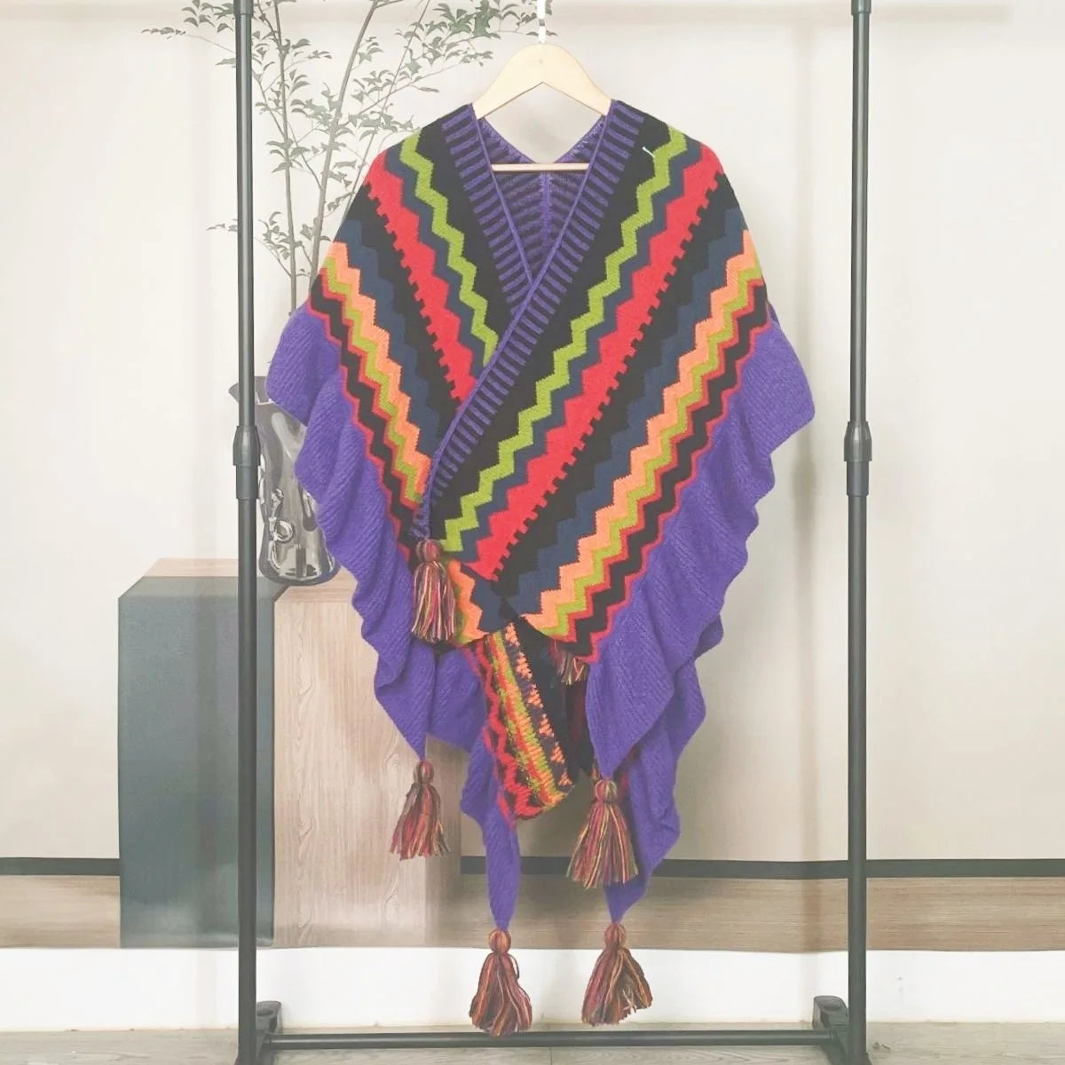 Poncho pour femme bohème old style