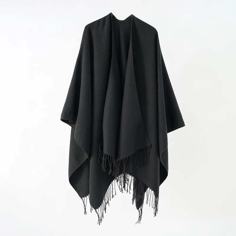 Poncho pour femme à franges boho