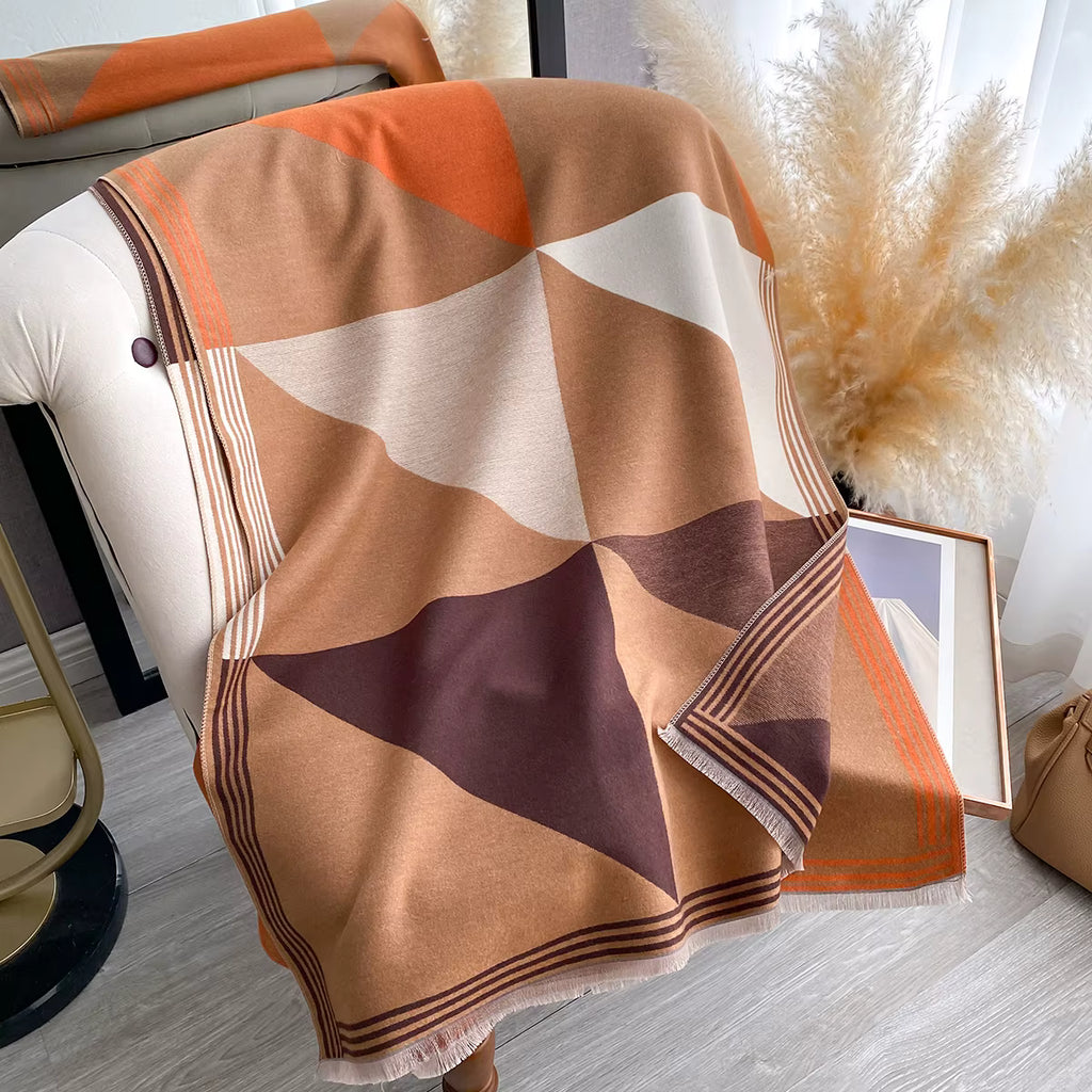 Poncho pour femme ouvert à grand carreaux