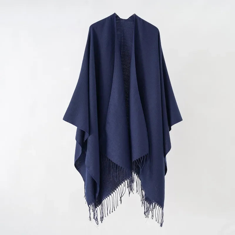 Poncho pour femme à franges boho