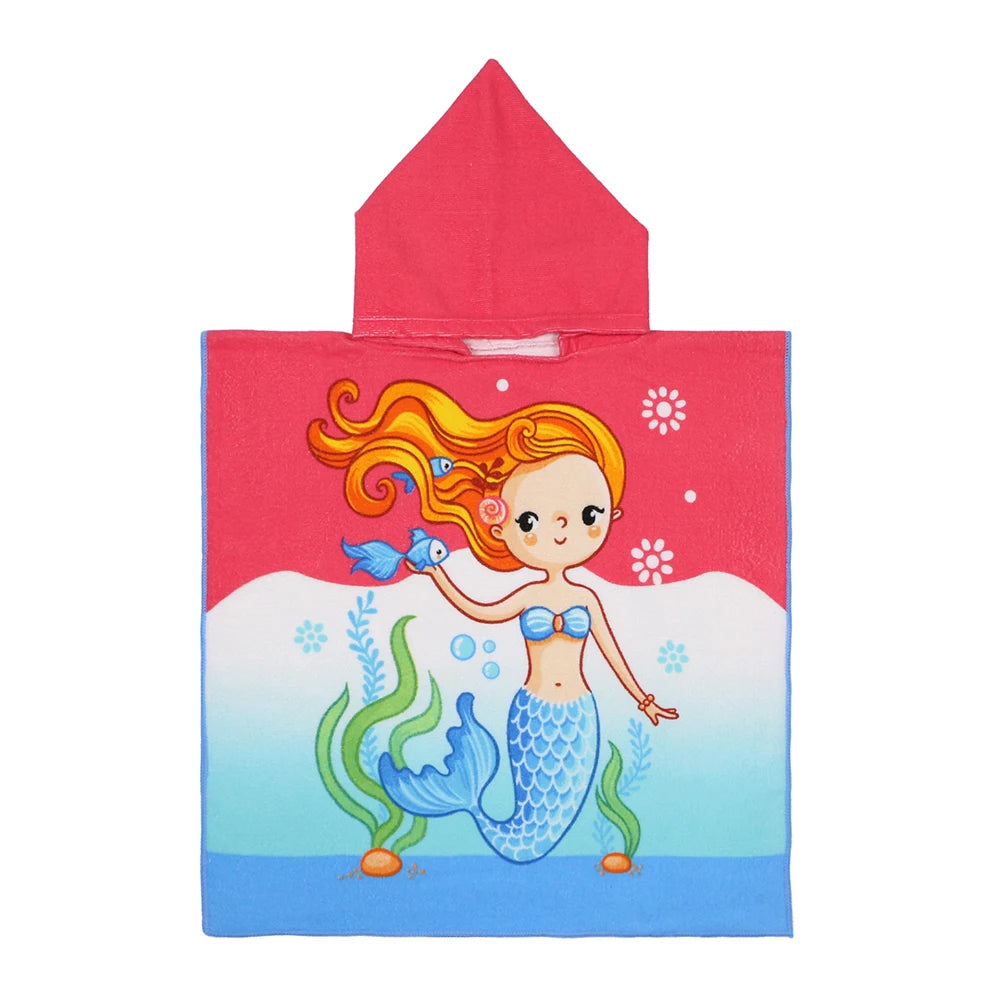 Poncho serviette cartoon de plage pour enfant cartoon