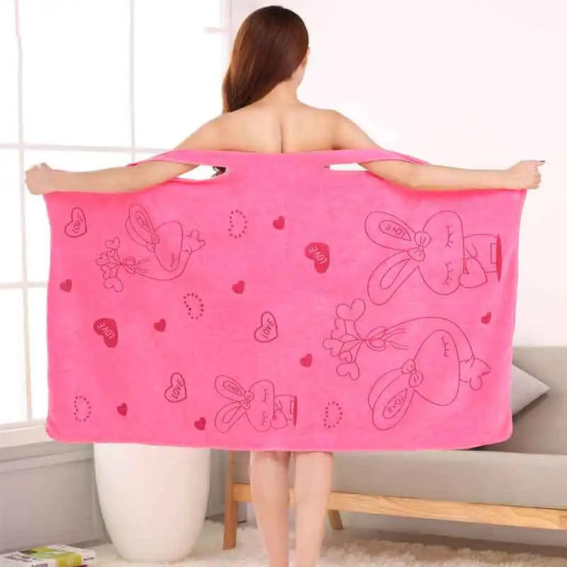 Poncho-serviette de bain pour femme