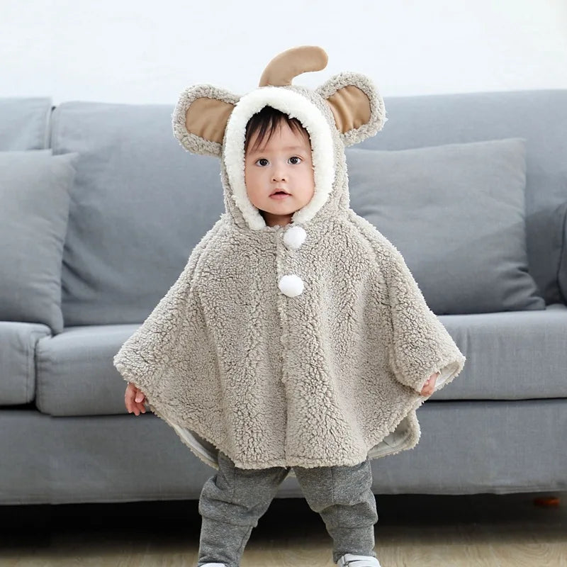Poncho d'hiver ourson pour bébé