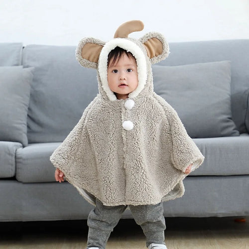 Poncho d'hiver ourson pour bébé