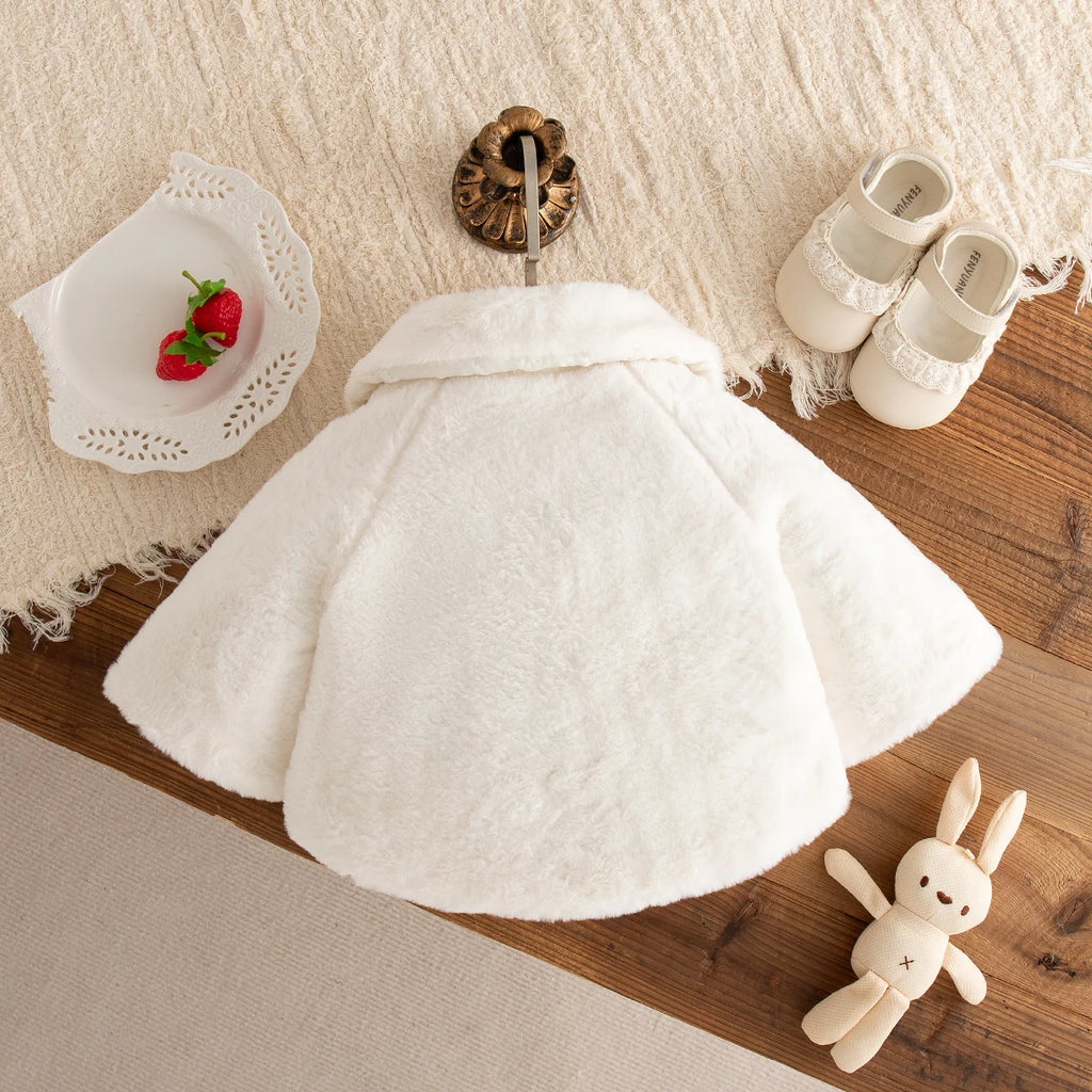 Poncho manteau bébé et enfant fraise