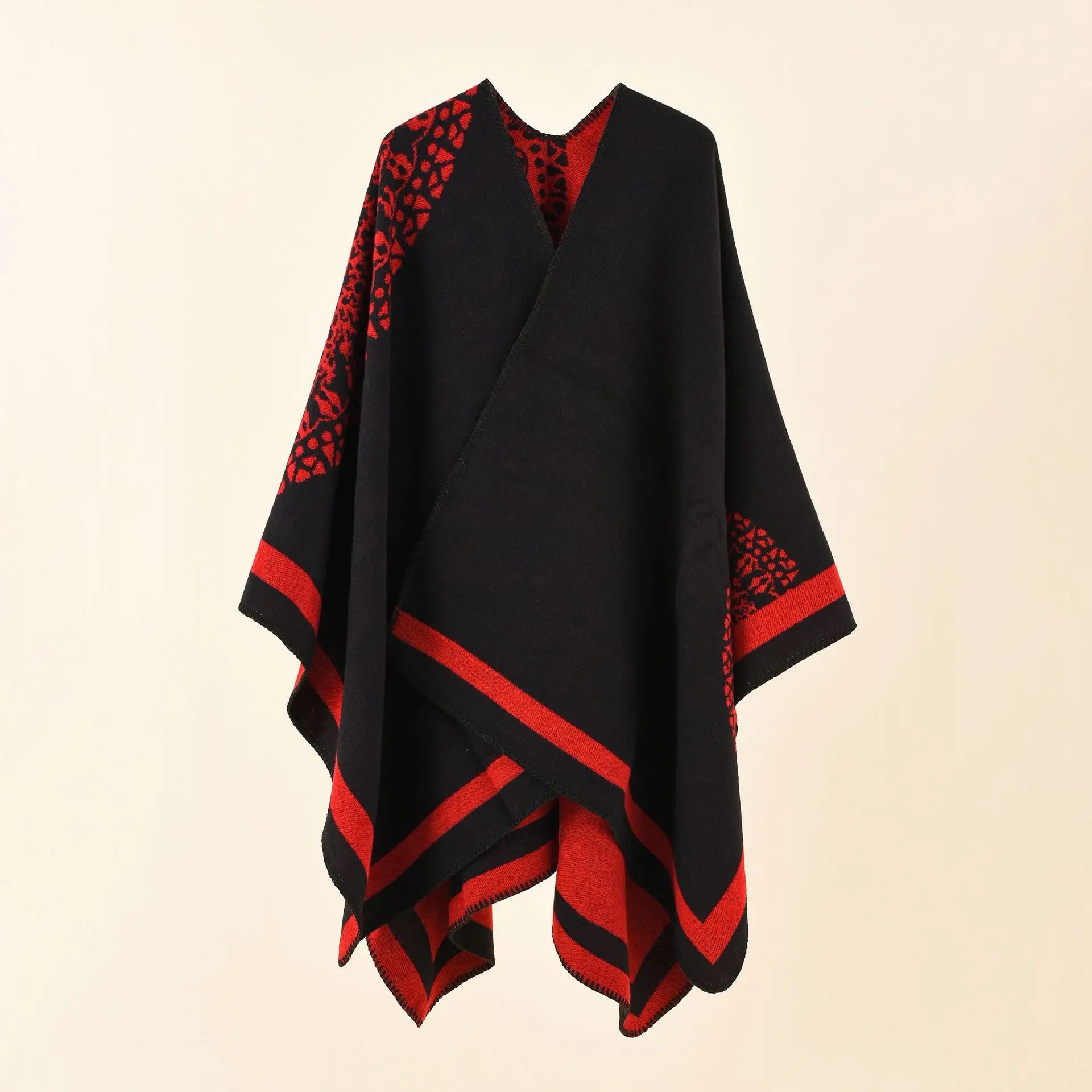 Poncho pour femme d'hiver à motif