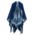 Poncho femme d'hiver motif floral