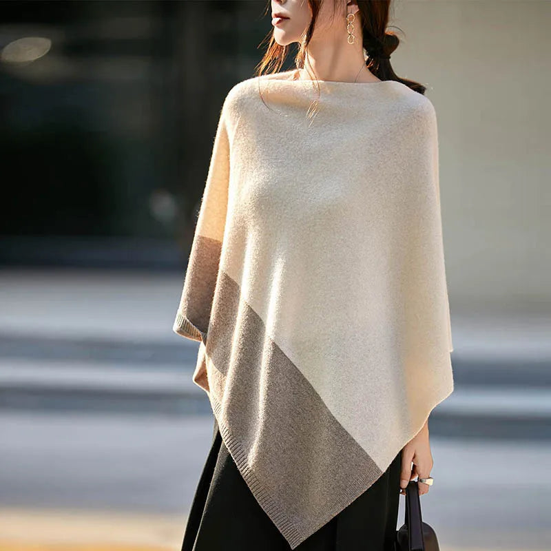 Poncho pour femme en Laine Mérinos véritable
