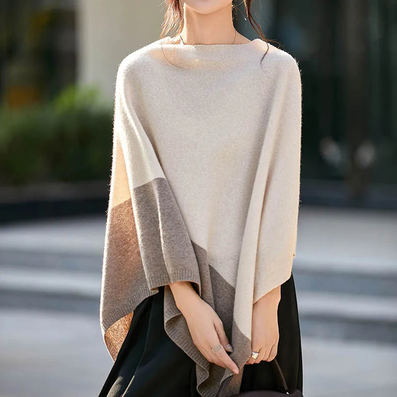 Poncho pour femme en Laine Mérinos véritable