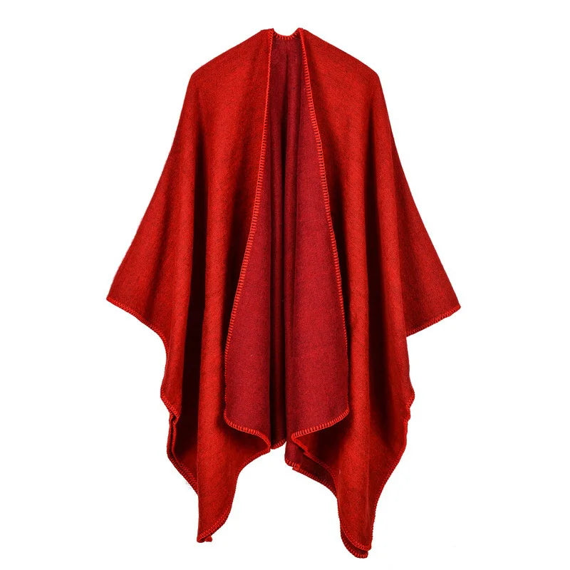 Poncho femme d'hiver uni