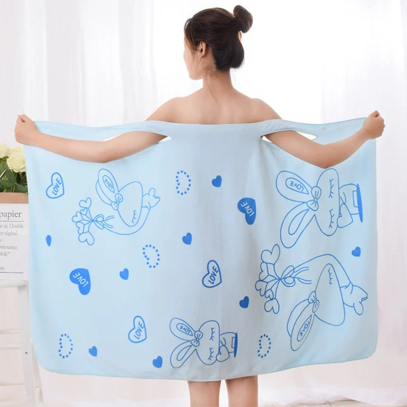 Poncho-serviette de bain pour femme