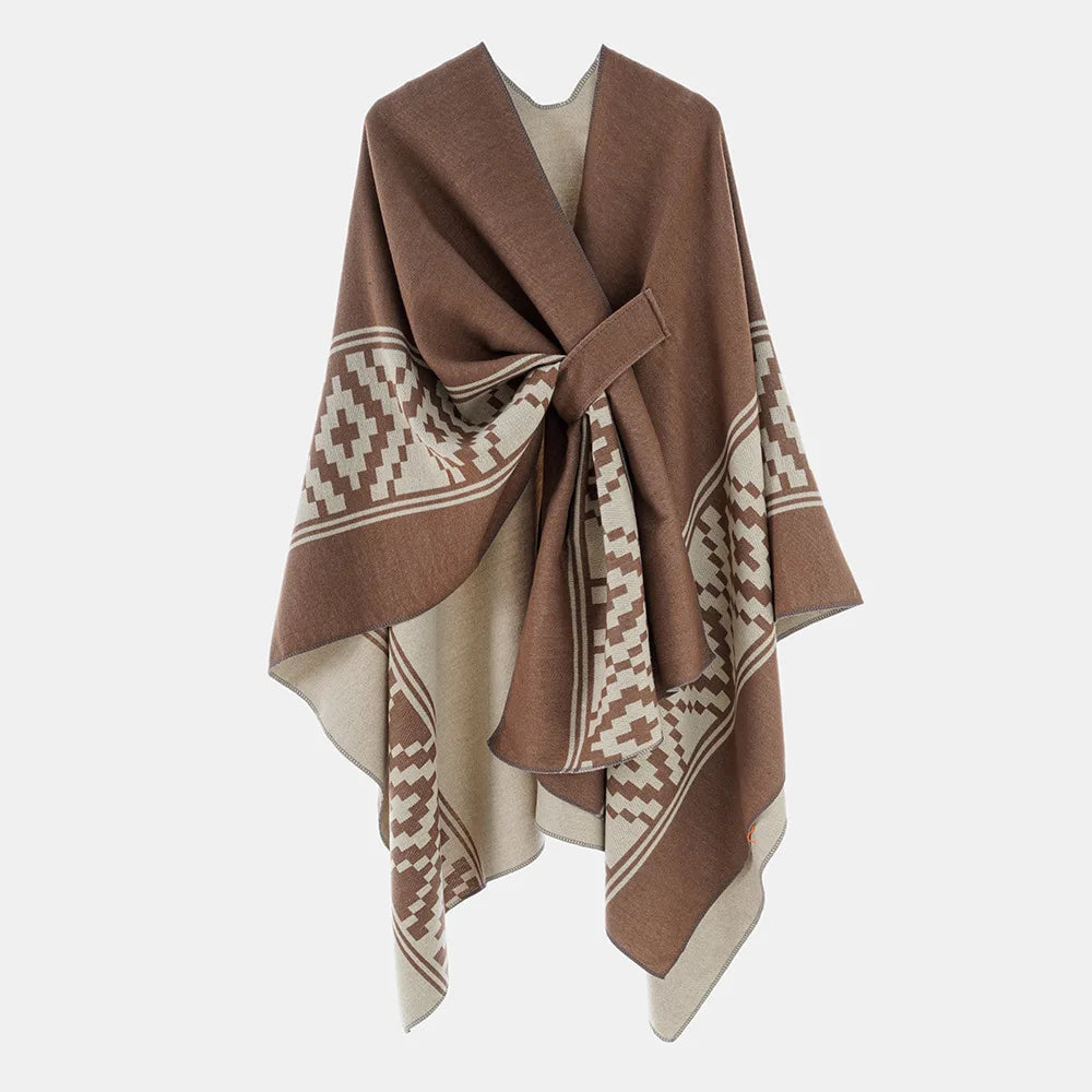 Poncho femme Bohème Long en coton et polyester