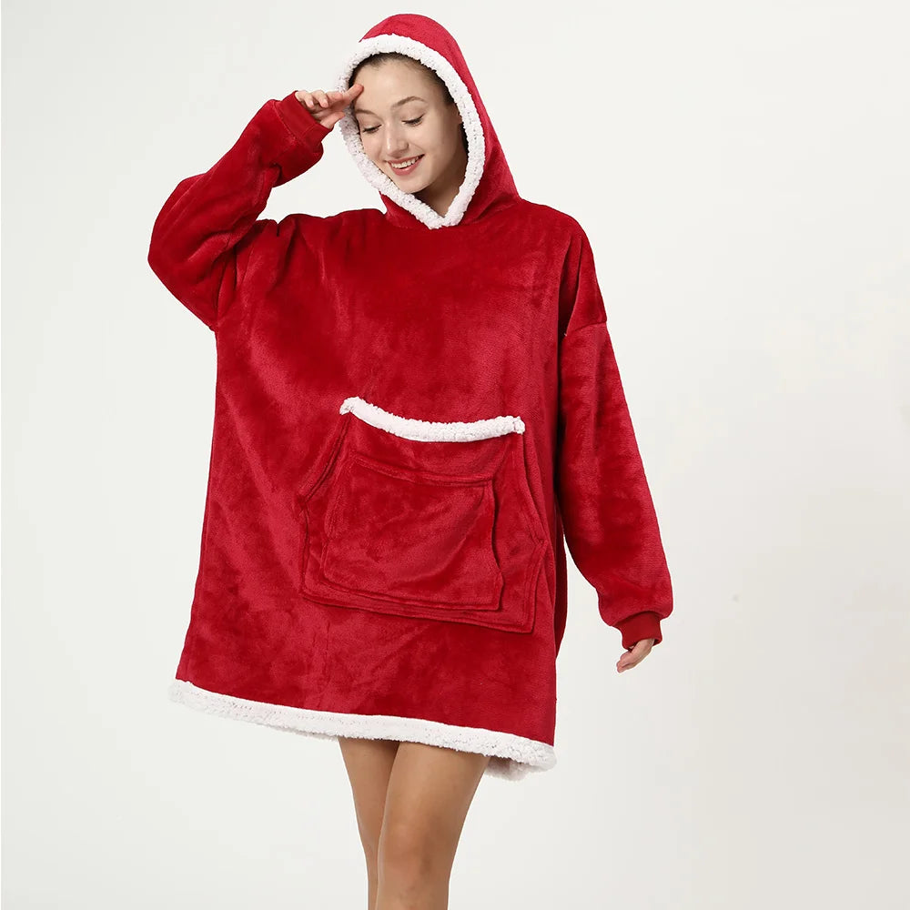 Poncho polaire chaud pour femme et homme