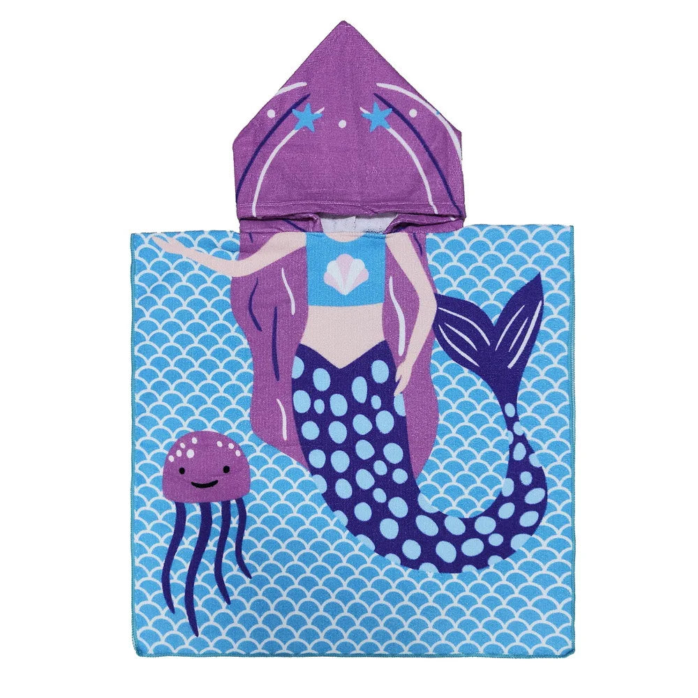 Poncho serviette cartoon de plage pour enfant déguisement