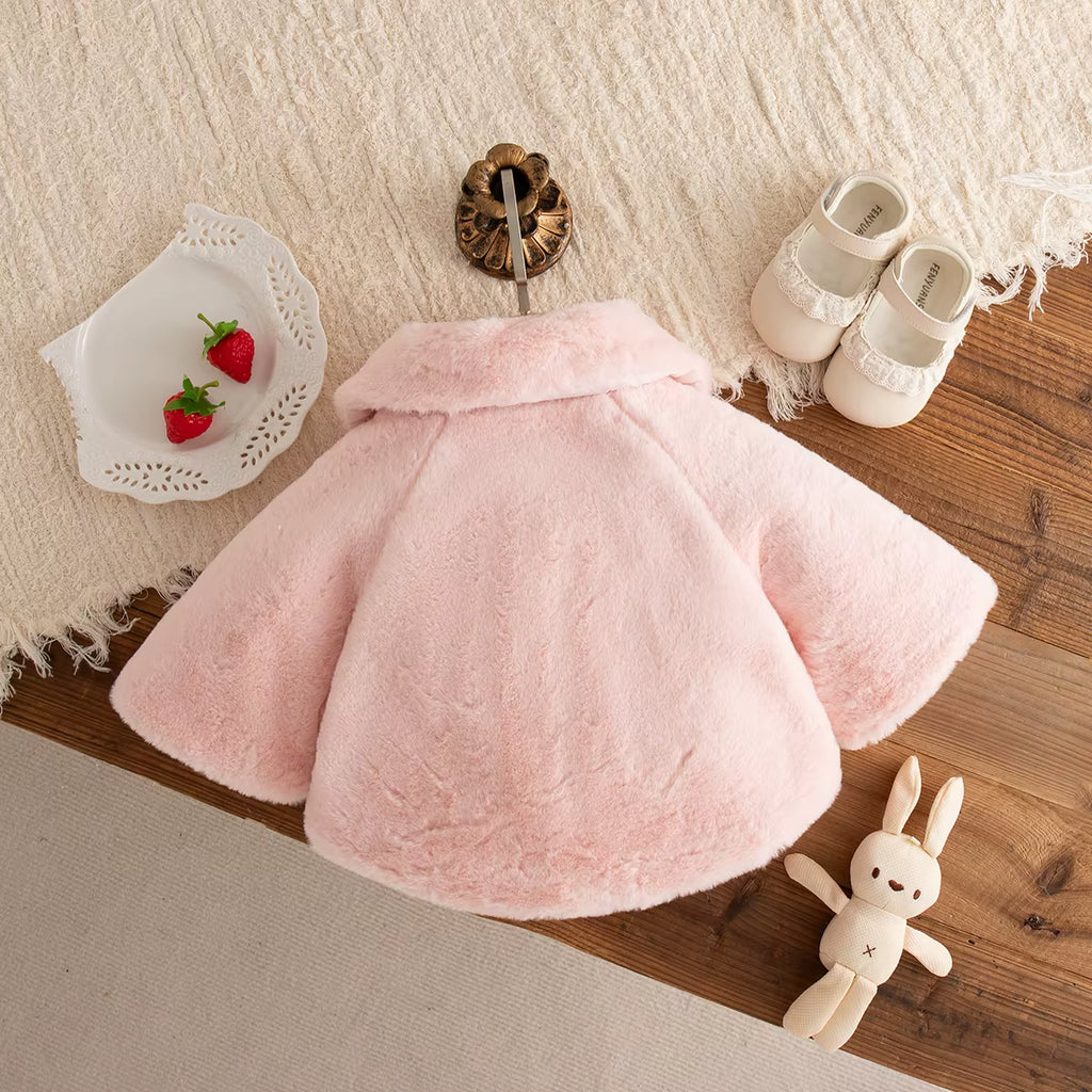 Poncho manteau bébé et enfant fraise