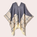 Poncho pour femme chaud style peruvien bi-ton