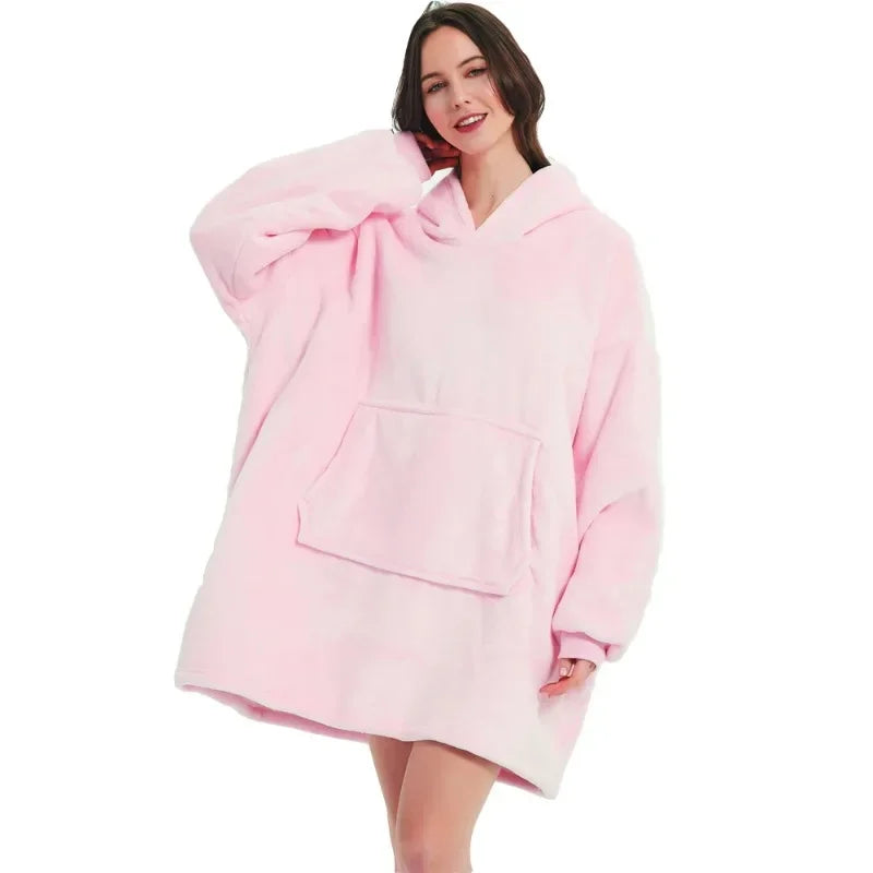 Poncho polaire chaud en microfibre pour femme et homme simple