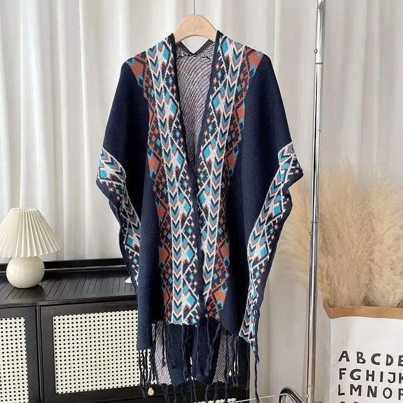 Poncho femme ethno-boho