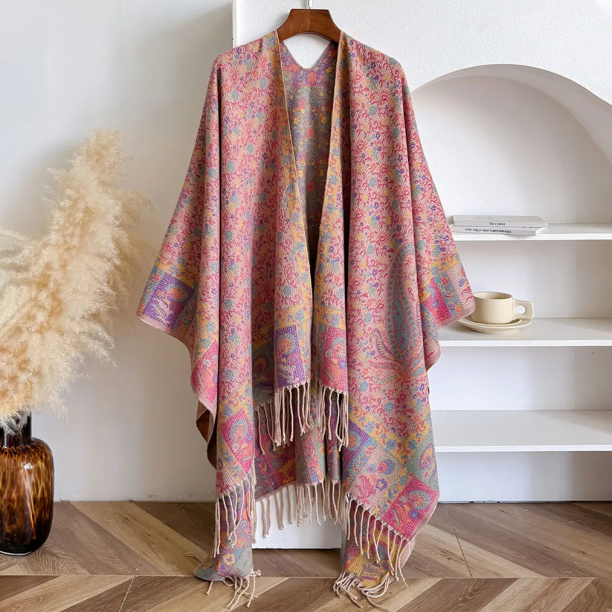 Poncho pour femme d'hiver long boho chic